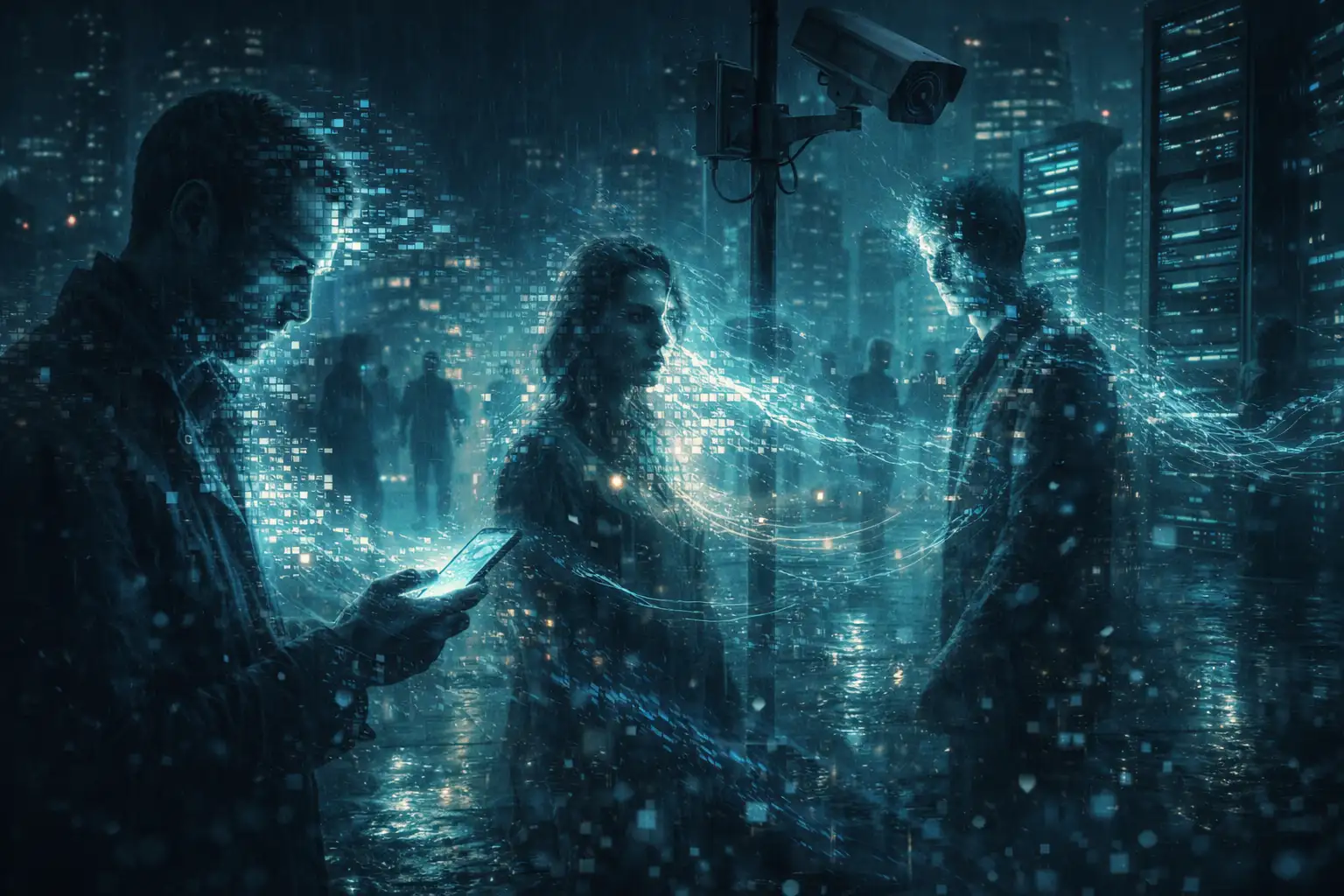 Menschen die im digitalen Zeitalter verschwinden