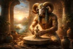 Khnum der Schöpfer an der Töpferscheibe